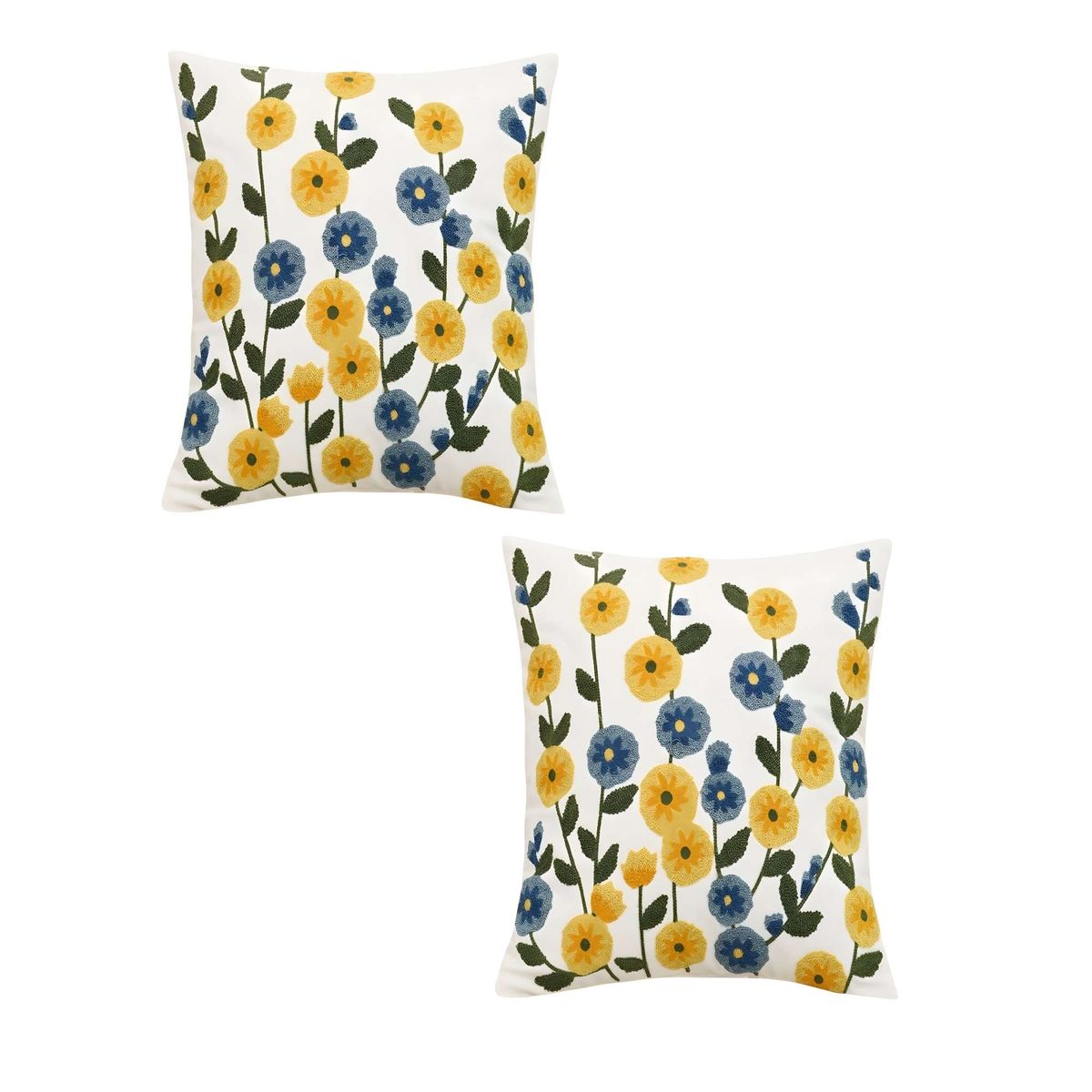 GENERICO - PACK DE 2 FUNDAS DE COJIN BORDADAS 45X45CM BLANCO 09