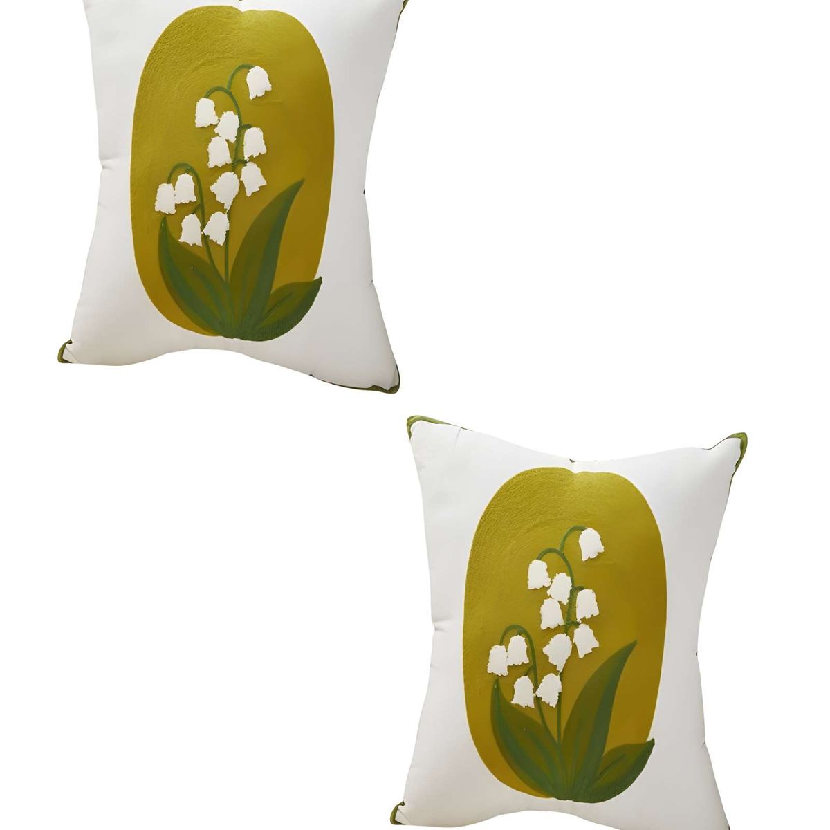 GENERICO - PACK DE 2 FUNDAS DE COJIN BORDADAS 45X45CM VERDE