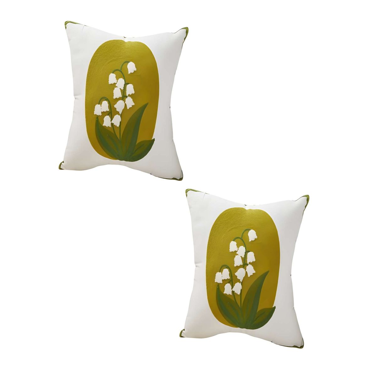 GENERICO - PACK DE 2 FUNDAS DE COJIN BORDADAS 45X45CM VERDE