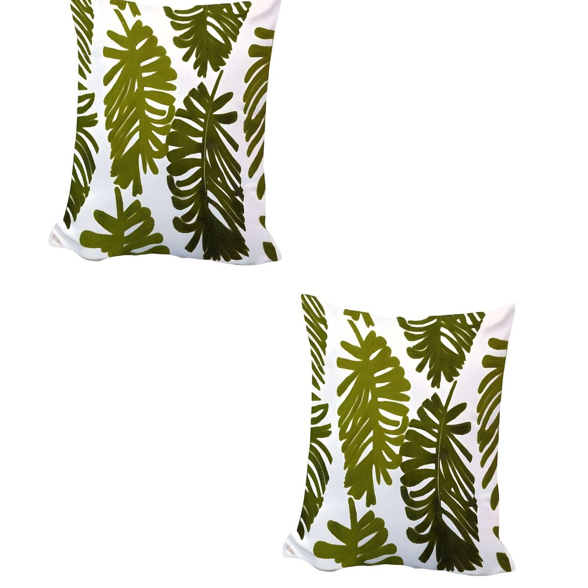 GENERICO - PACK DE 2 FUNDAS DE COJIN BORDADAS 45X45CM BLANCO 16
