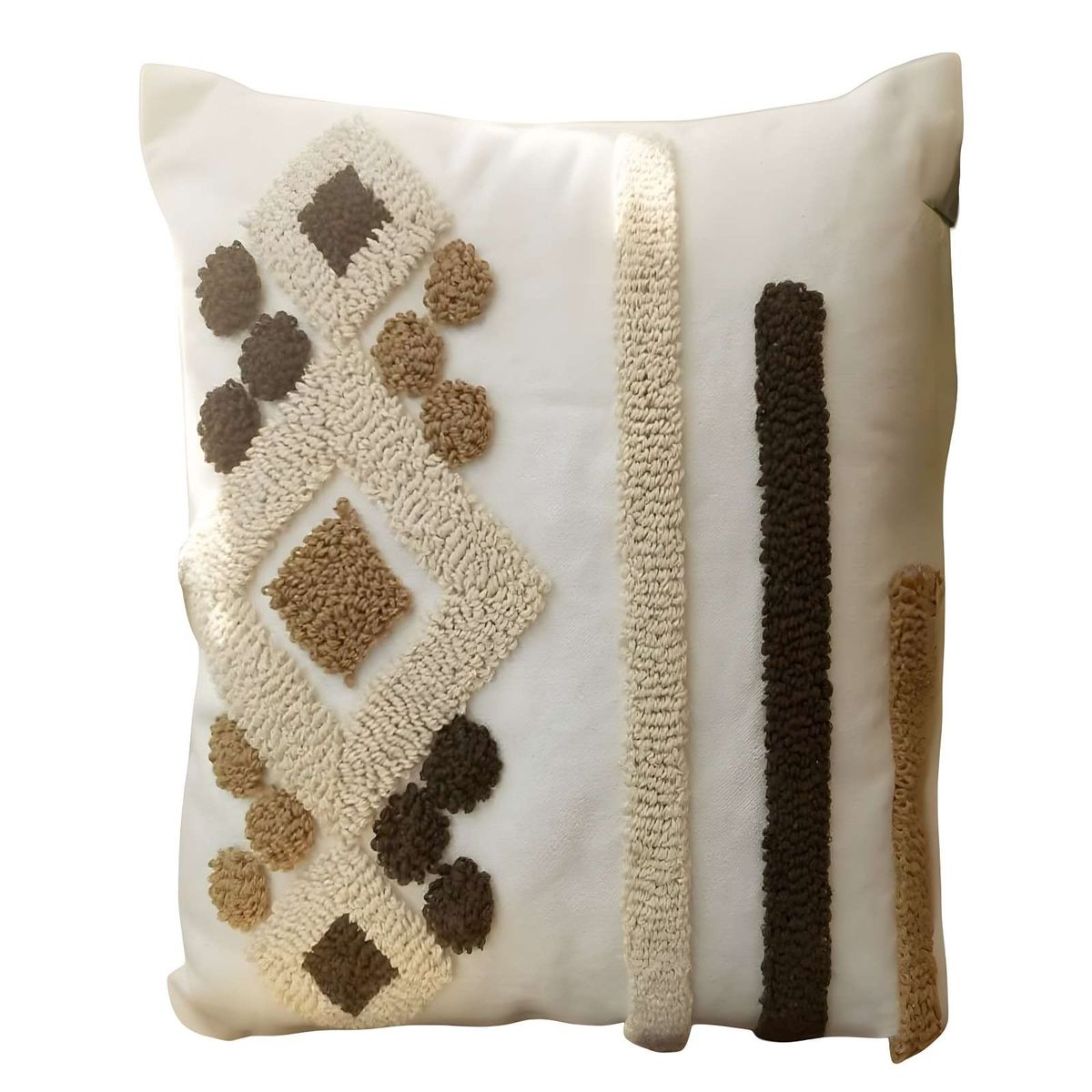 GENERICO - PACK DE 2 FUNDAS DE COJIN TUFTING 45X45 CM BEIGE 01