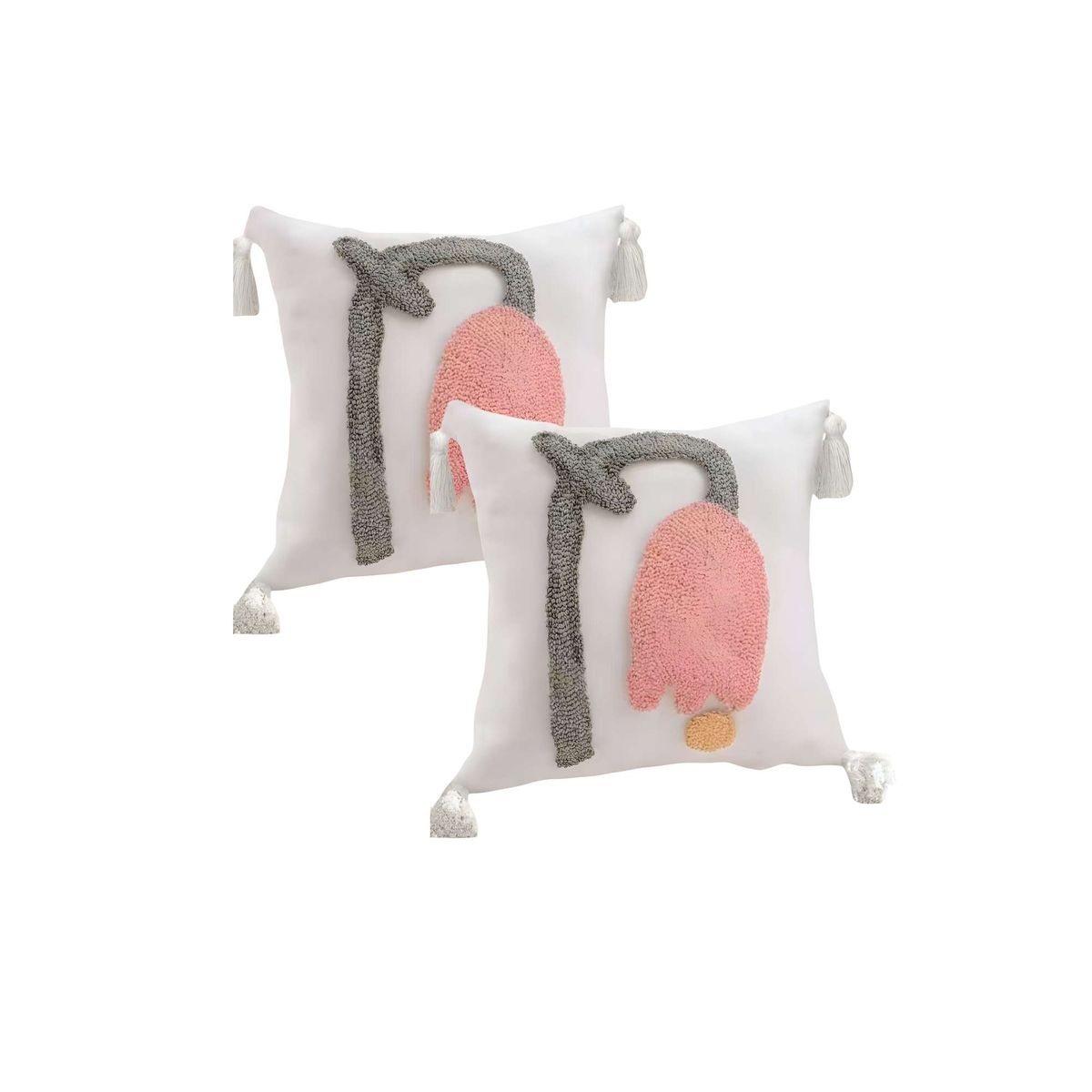 GENERICO - PACK DE 2 FUNDAS DE COJIN TUFTING 45X45 CM BLANCO 03