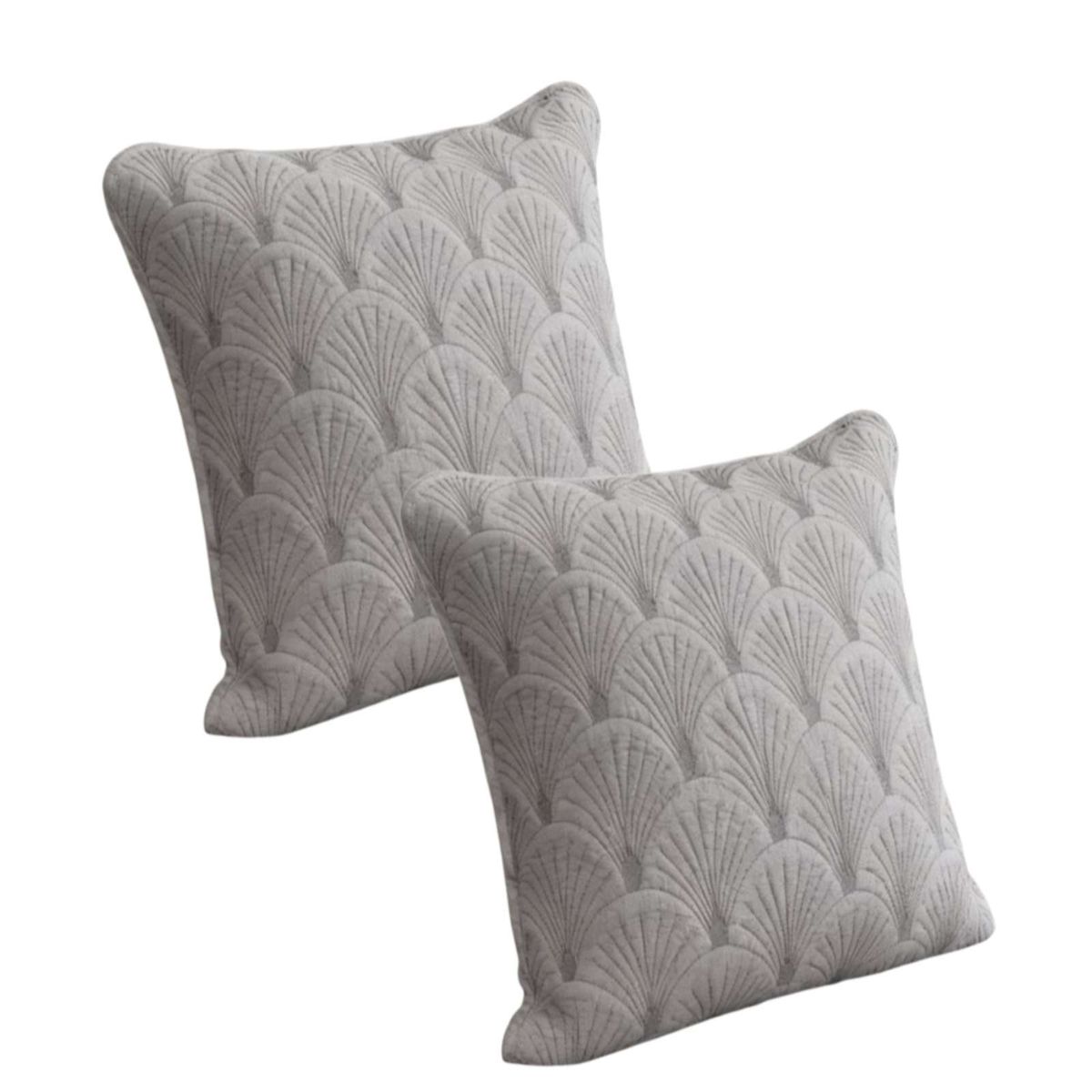 GENERICO - PACK DE 2 FUNDAS DE COJIN SERIE ABANICO 45X45 CM GRIS