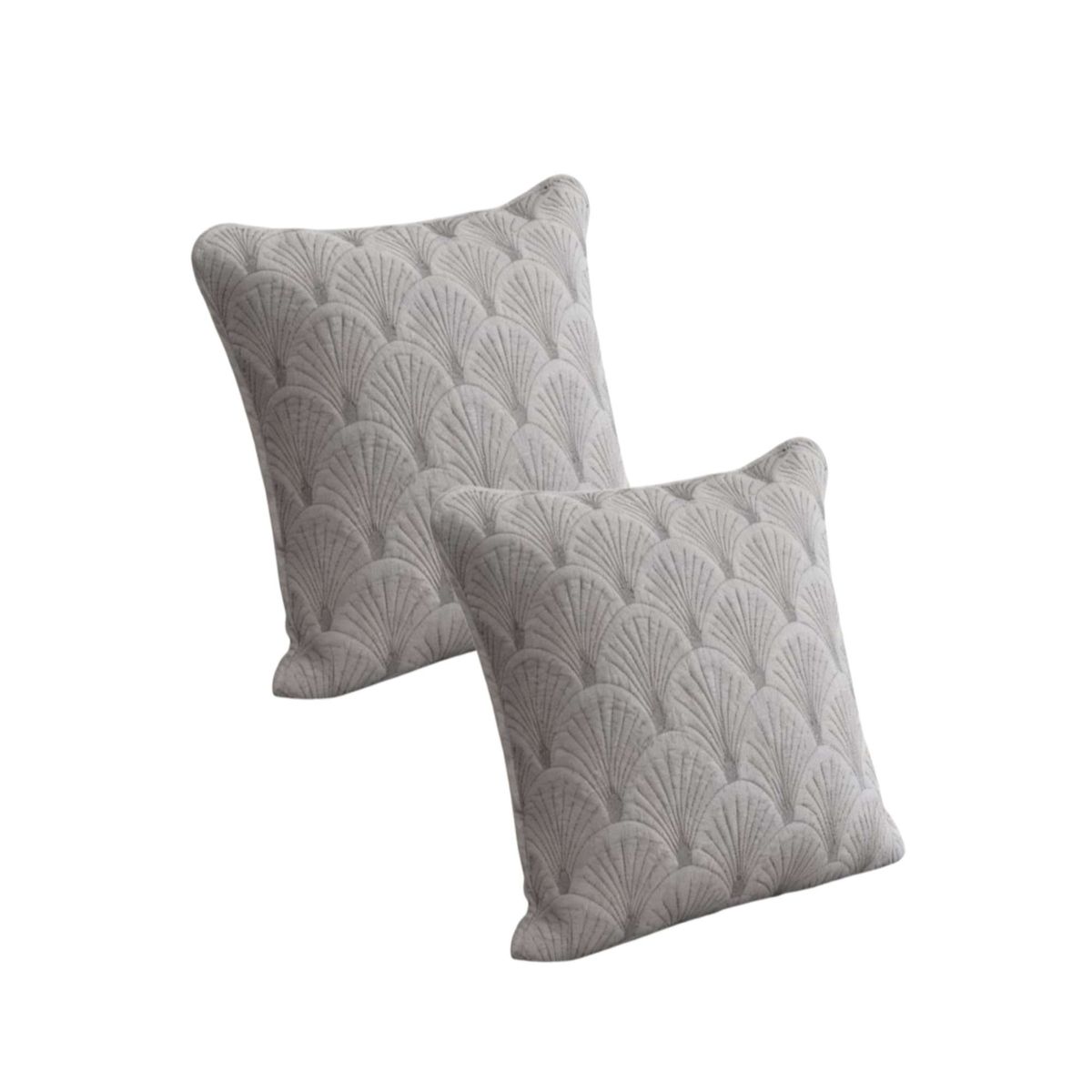 GENERICO - PACK DE 2 FUNDAS DE COJIN SERIE ABANICO 45X45 CM GRIS