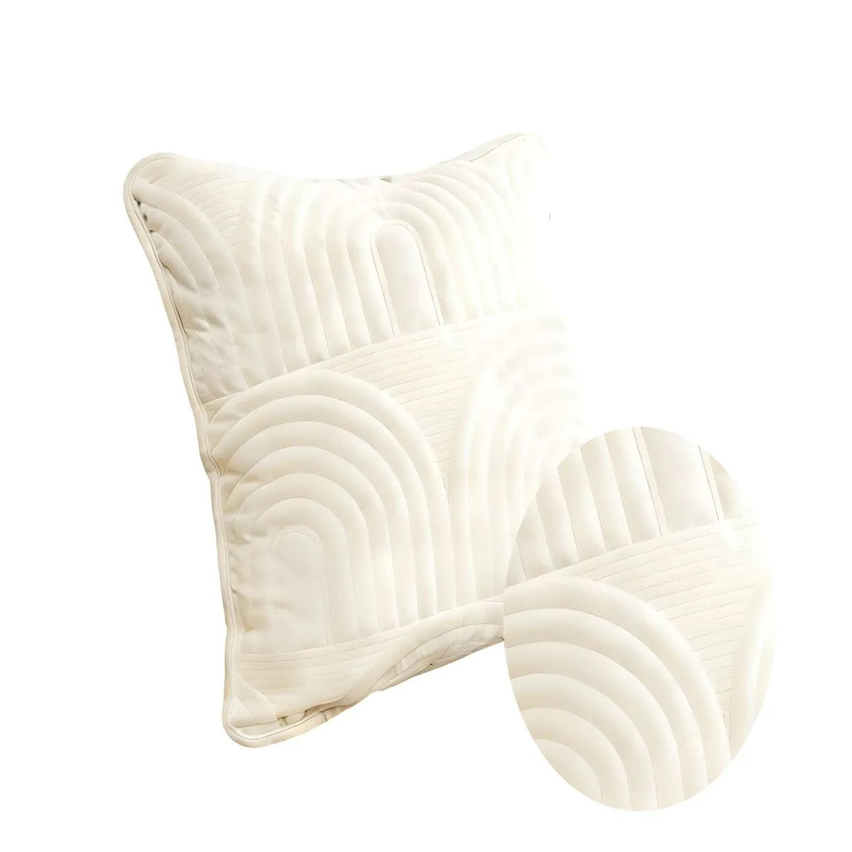 GENERICO - PACK DE 2 FUNDAS DE COJIN SERIE ARCO 45X45 CM BLANCO