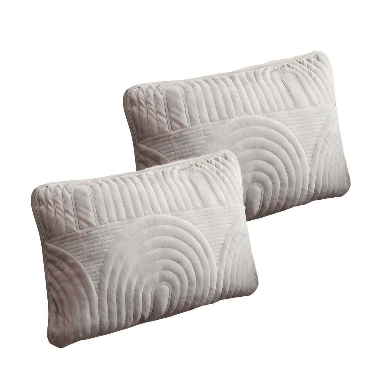 GENERICO - PACK DE 2 FUNDAS DE COJIN SERIE ARCO 30X50 CM GRIS