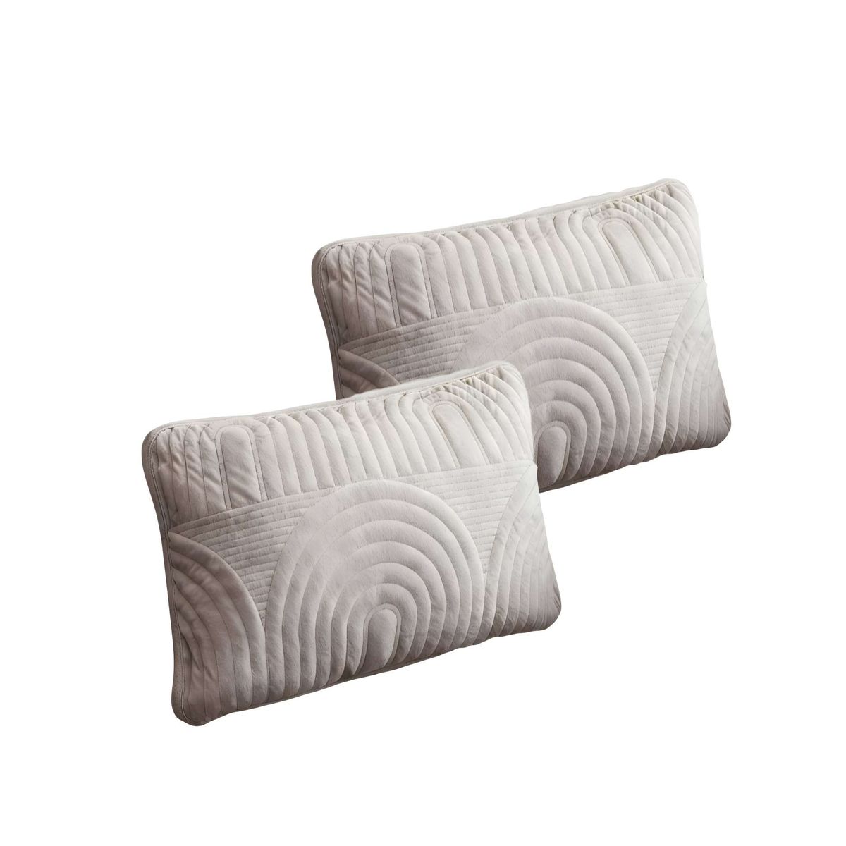 GENERICO - PACK DE 2 FUNDAS DE COJIN SERIE ARCO 30X50 CM GRIS