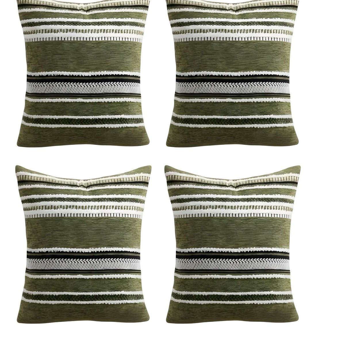 GENERICO - PACK DE 4 FUNDAS DE COJIN CON RELIEVE 45X45CM VERDE