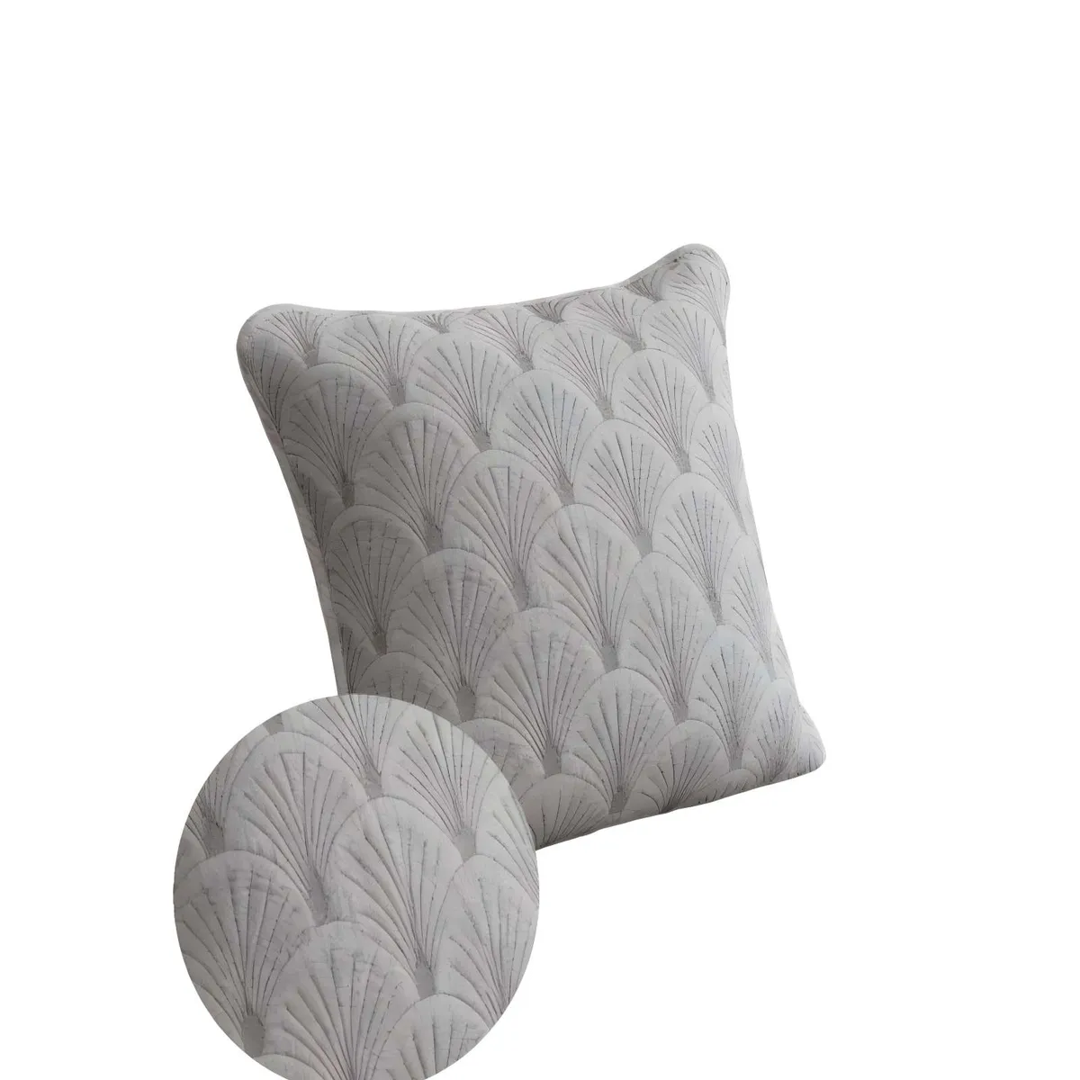 GENERICO - PACK DE 4 FUNDAS DE COJIN SERIE ABANICO 45X45 CM GRIS