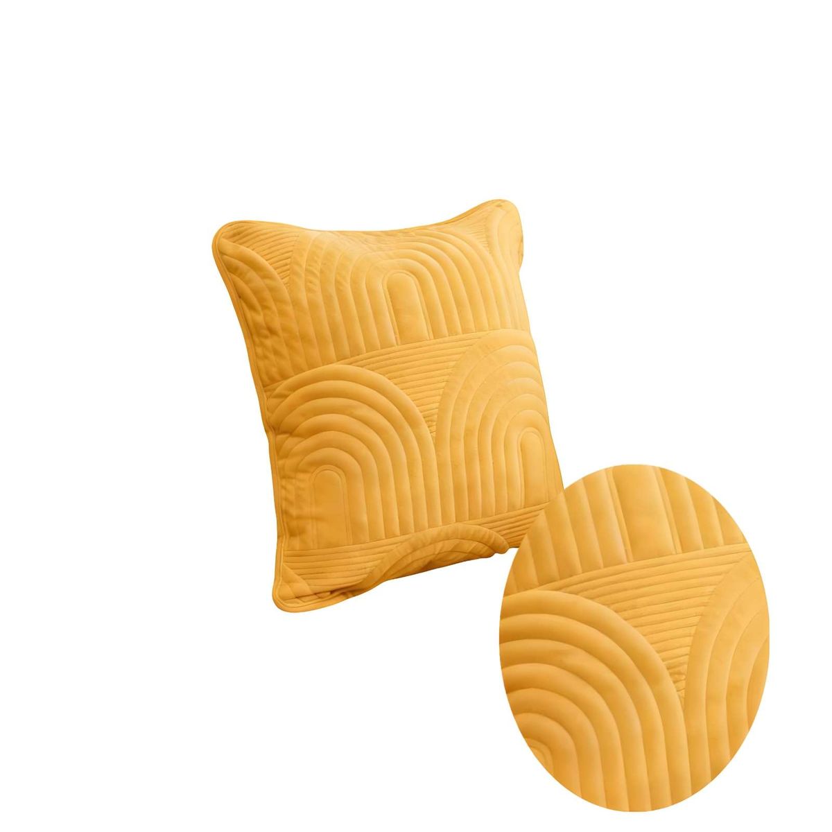 GENERICO - PACK DE 4 FUNDAS DE COJIN SERIE ARCO 45X45 CM AMARILLO