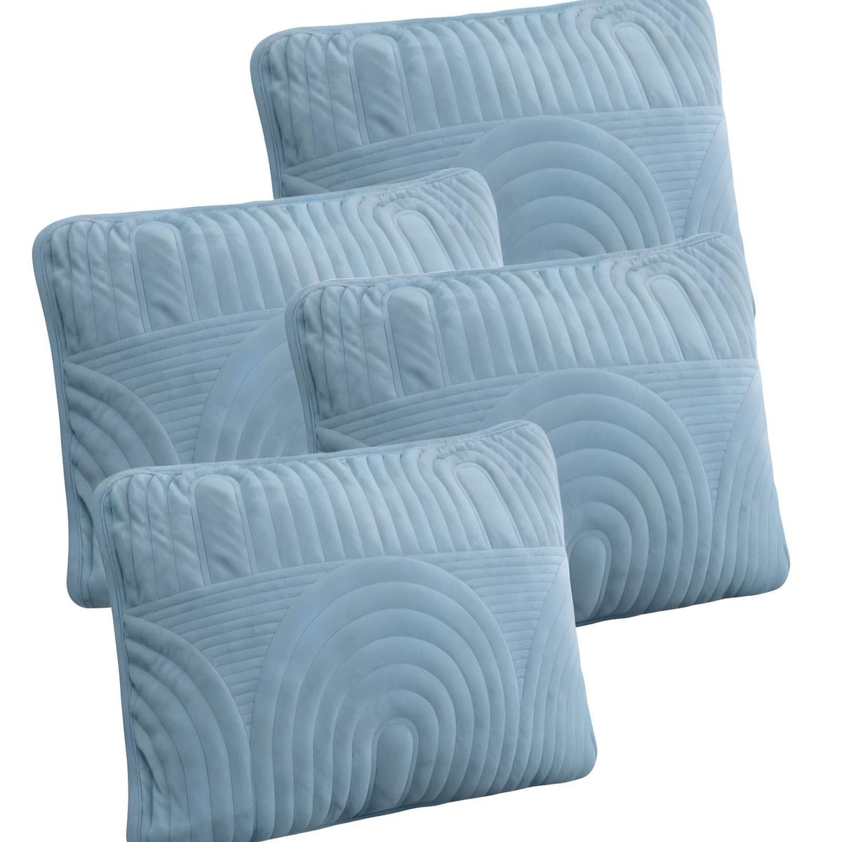 GENERICO - PACK DE 4 FUNDAS DE COJIN SERIE ARCO 30X50 CM CELESTE