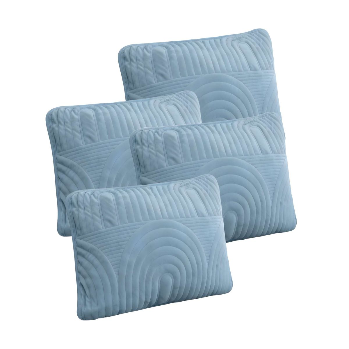 GENERICO - PACK DE 4 FUNDAS DE COJIN SERIE ARCO 30X50 CM CELESTE