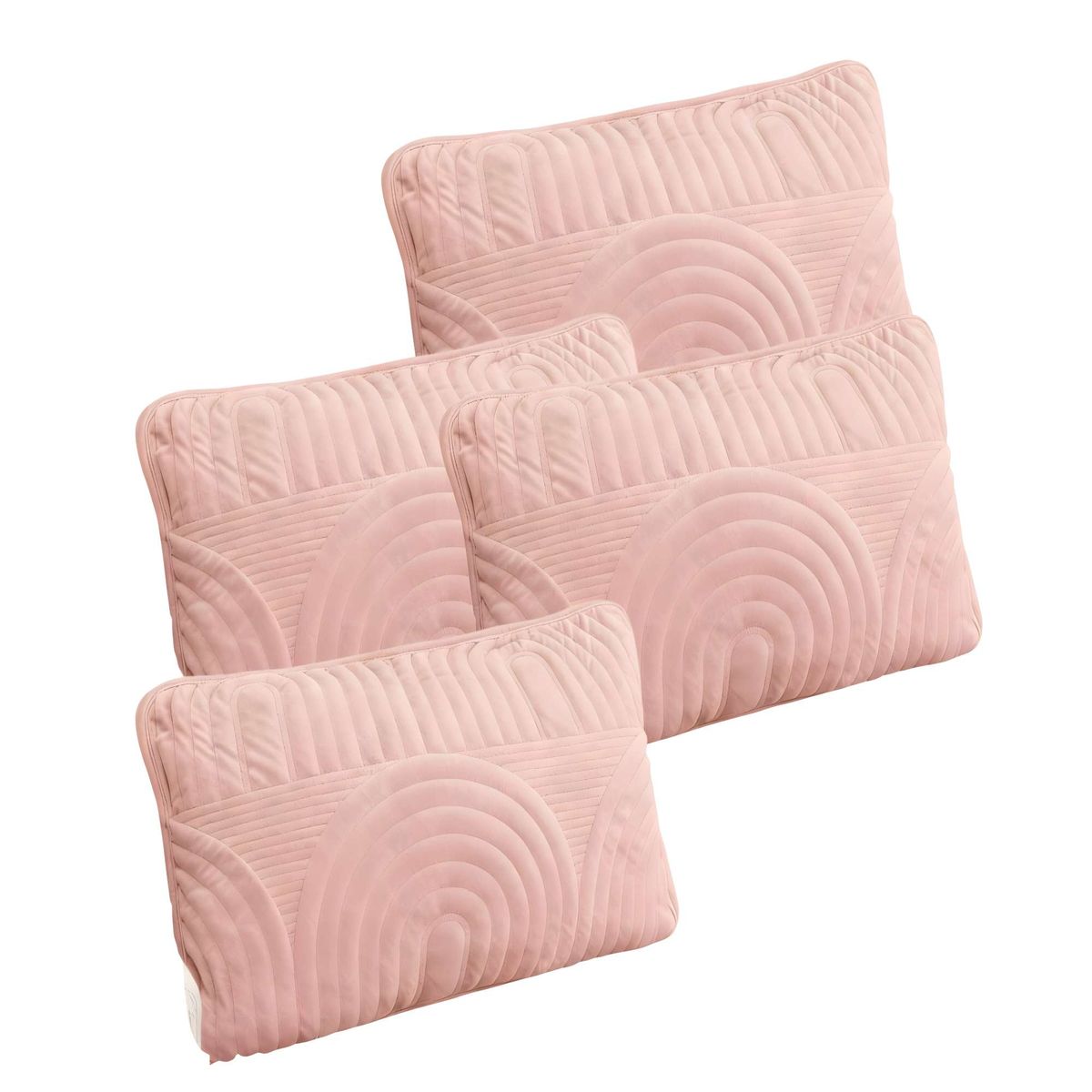 GENERICO - PACK DE 4 FUNDAS DE COJIN SERIE ARCO 30X50 CM ROSA