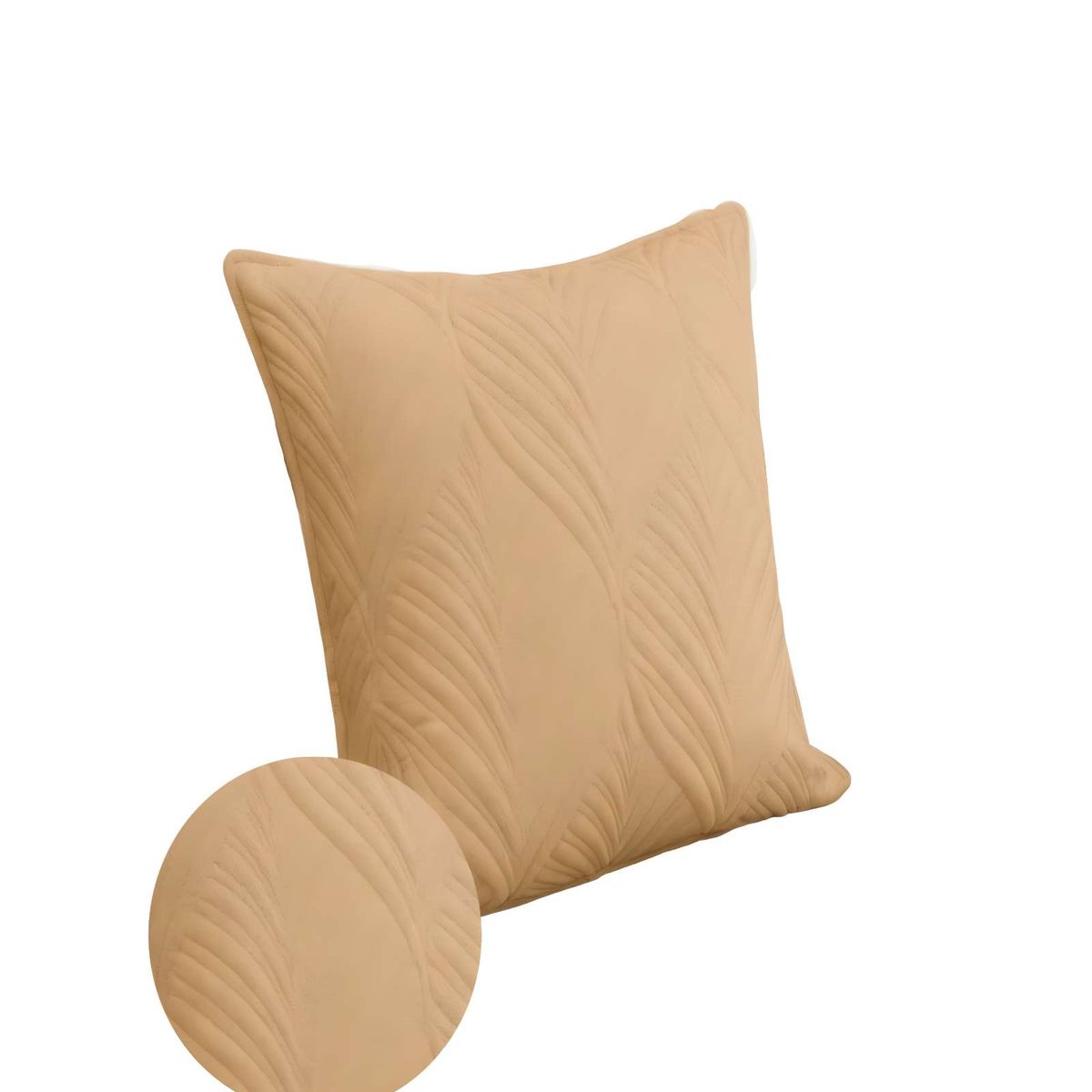 GENERICO - PACK DE 4 FUNDAS DE COJIN SERIE HOJAS 45X45 CM CAFÉ