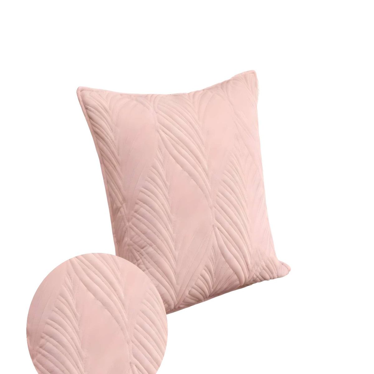 GENERICO - PACK DE 4 FUNDAS DE COJIN SERIE HOJAS 45X45 CM ROSA