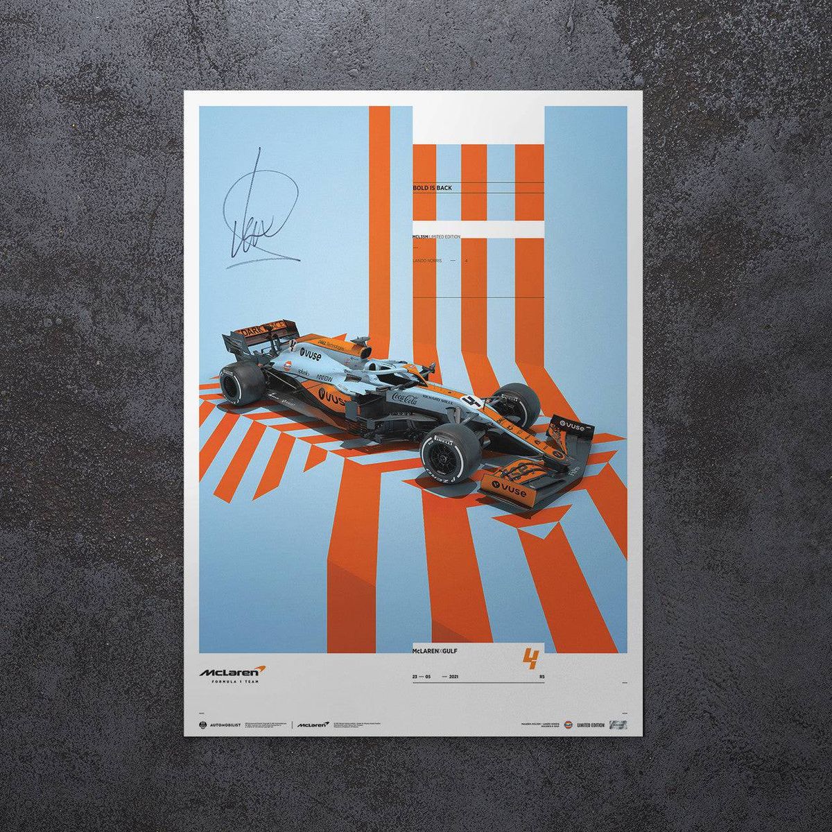 GENERICO - Cuadro Lando Norris  Mclaren X Gulf Edition