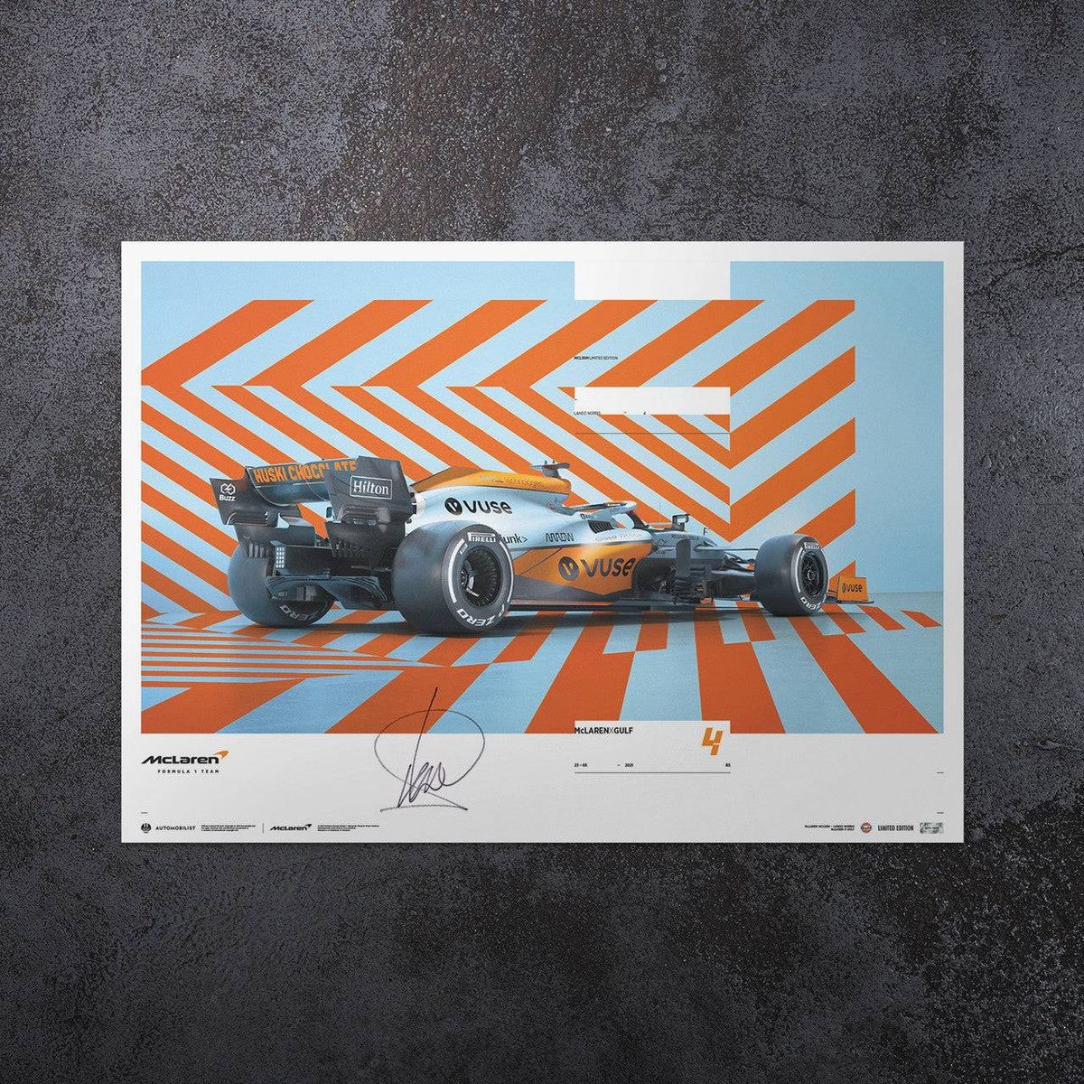 GENERICO - Cuadro Lando Norris  Mclaren X Gulf Edition Horizontal