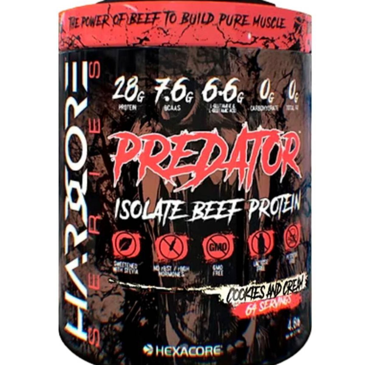 HEXACORE - Proteina de carne Hexacore Predator – 4.8 libras 64 servicios COOKIES AND CREEMS