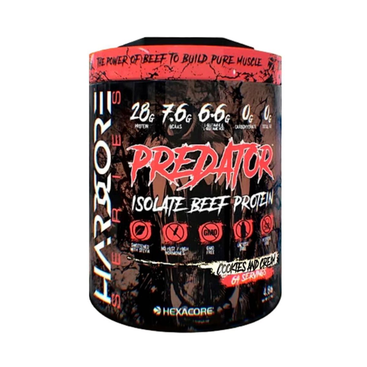 HEXACORE - Proteina de carne Hexacore Predator – 4.8 libras 64 servicios COOKIES AND CREEMS