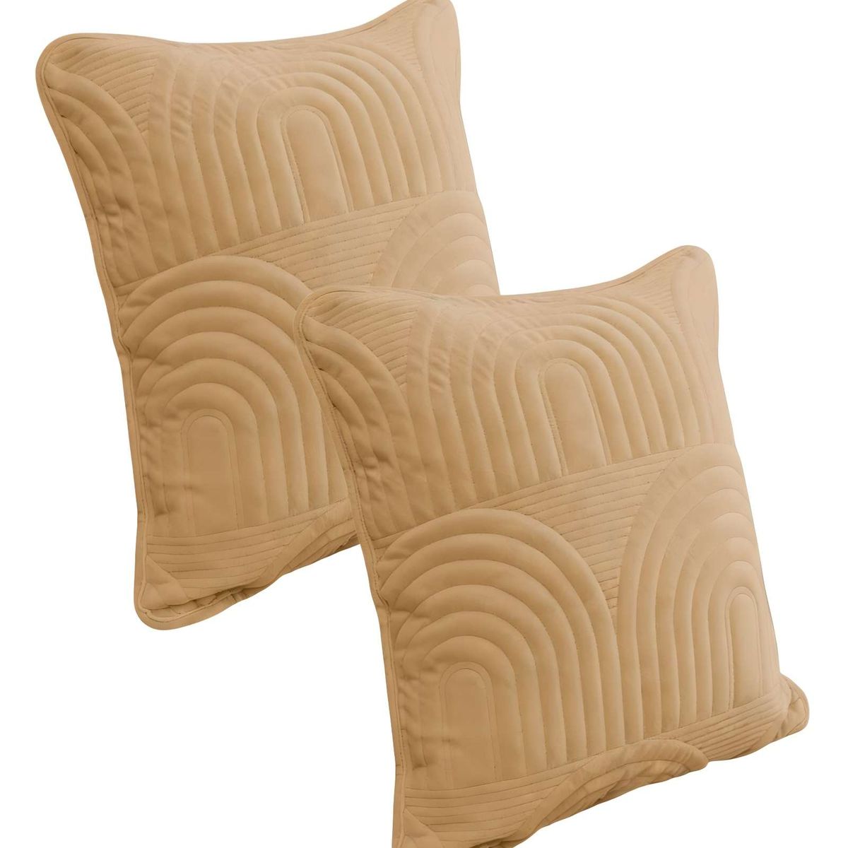 GENERICO - SET DE 2 FUNDAS DE COJIN SERIE ARCO 45X45 CM CAFÉ