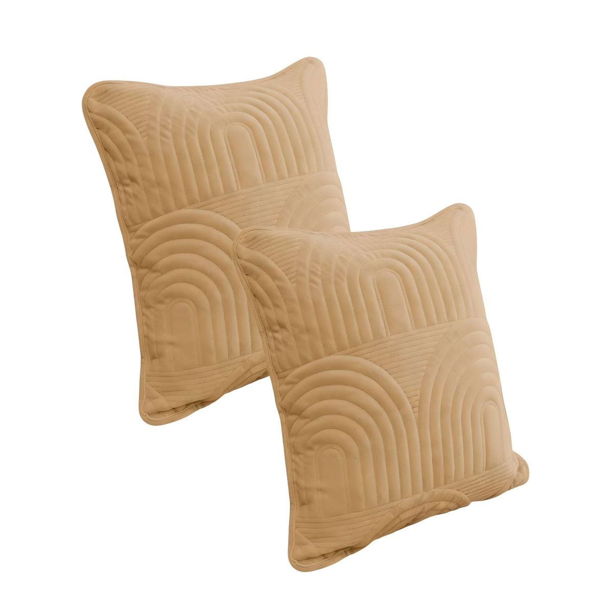 GENERICO - SET DE 2 FUNDAS DE COJIN SERIE ARCO 45X45 CM CAFÉ