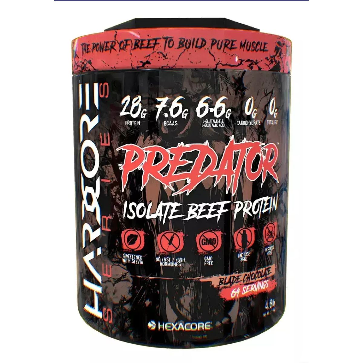HEXACORE - Proteina de carne Hexacore Predator – 4.8 libras 64 servicios CHOCOLATE