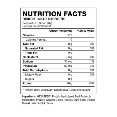 Imagen 2 del producto Proteina de carne Predator – 4.8 libras 64 servicios CHOCOLATE