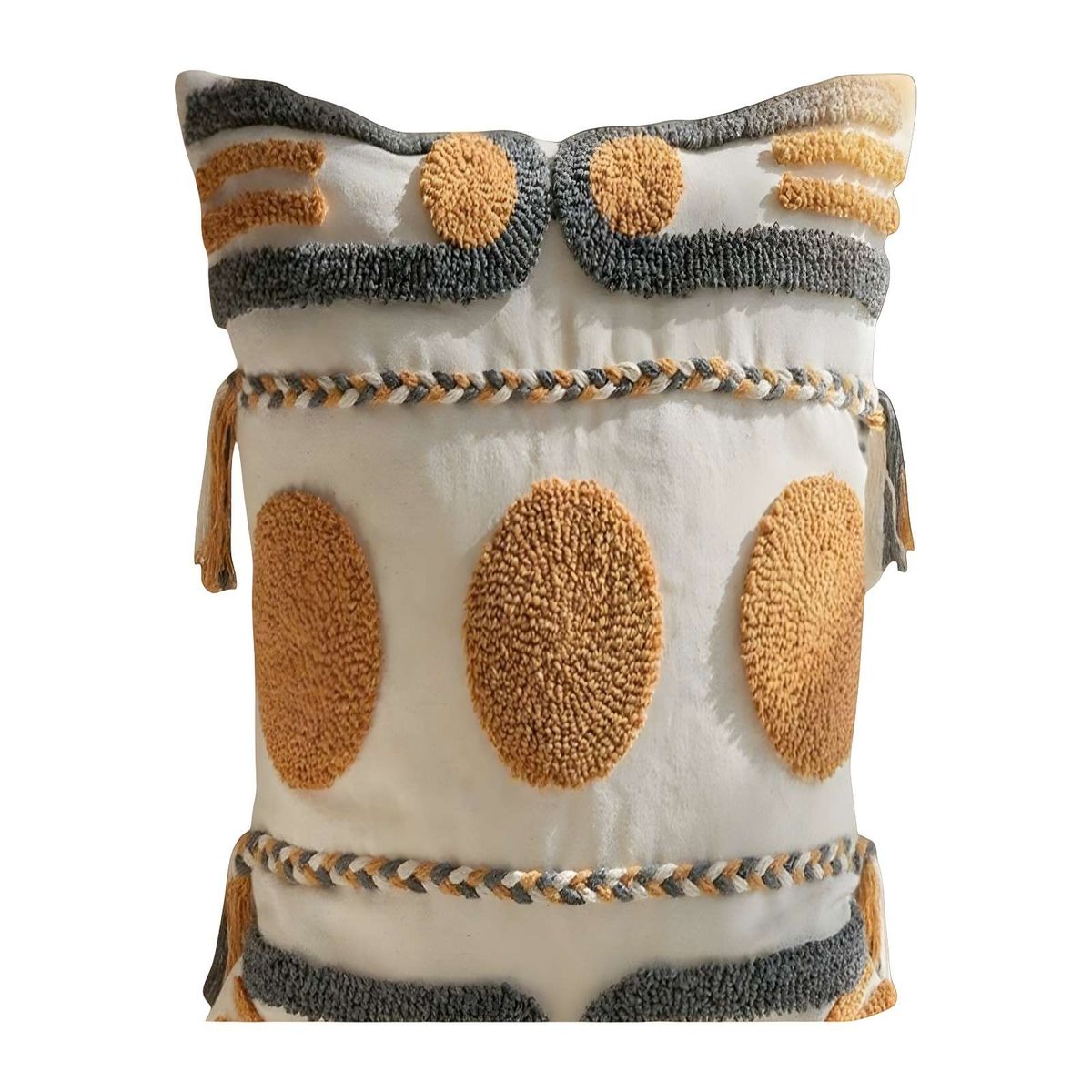 GENERICO - SET DE 4 FUNDAS DE COJIN TUFTING 45X45 CM BEIGE 05