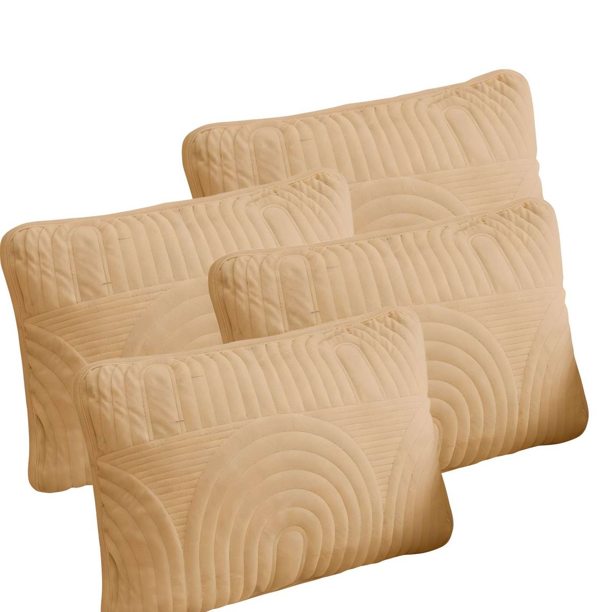 GENERICO - SET DE 4 FUNDAS DE COJIN SERIE ARCO 30X50 CM CAFÉ