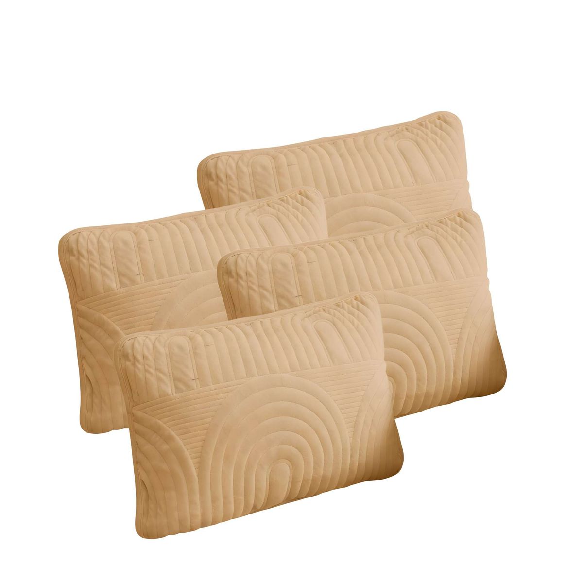 GENERICO - SET DE 4 FUNDAS DE COJIN SERIE ARCO 30X50 CM CAFÉ