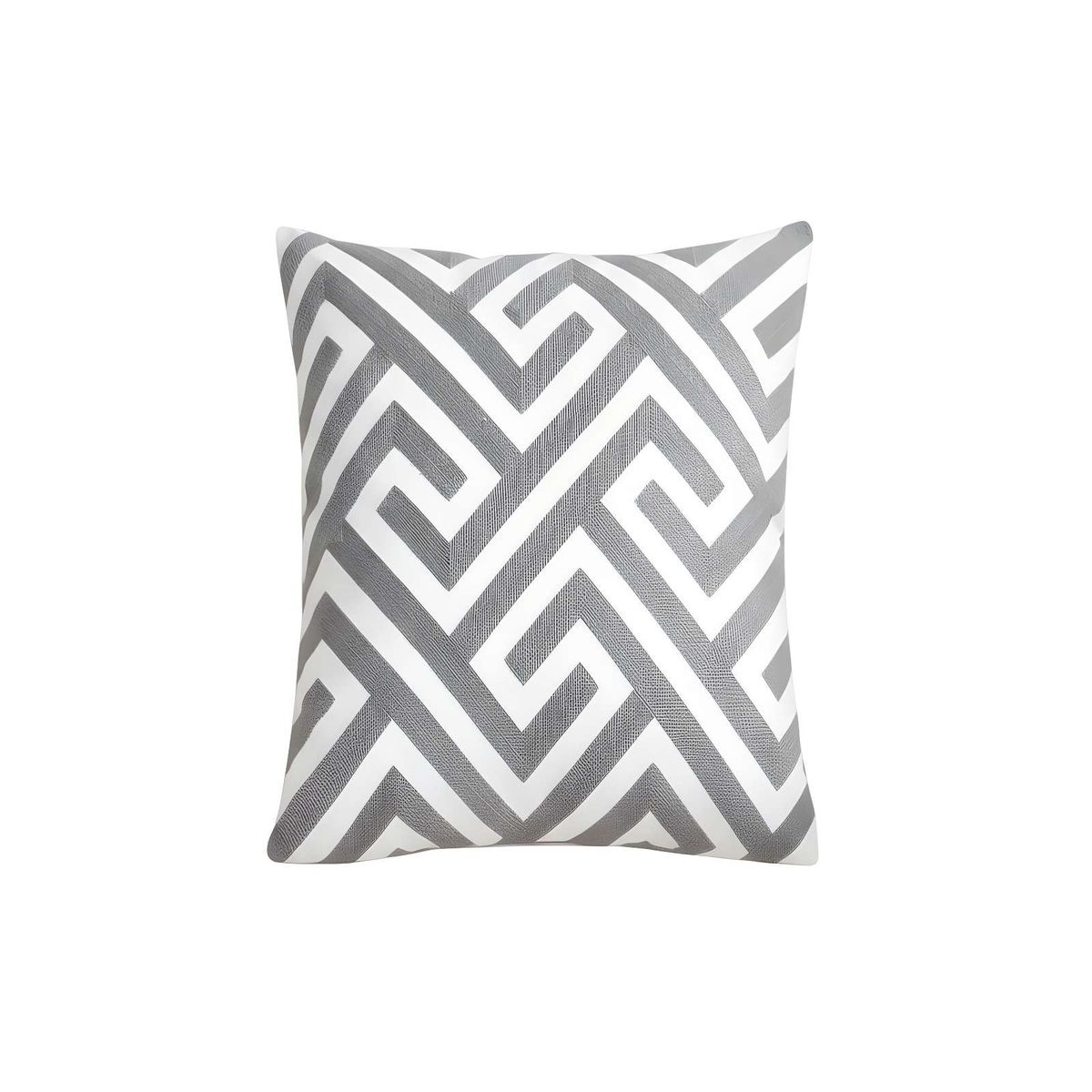 GENERICO - JUEGO DE 2 FUNDAS DE COJIN BORDADAS 45X45CM GRIS
