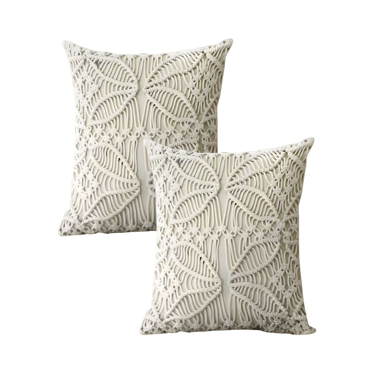 GENERICO - JUEGO DE 2 FUNDAS DE COJIN CON ESTILO BOHEMIO 45X45CM BEIGE 03