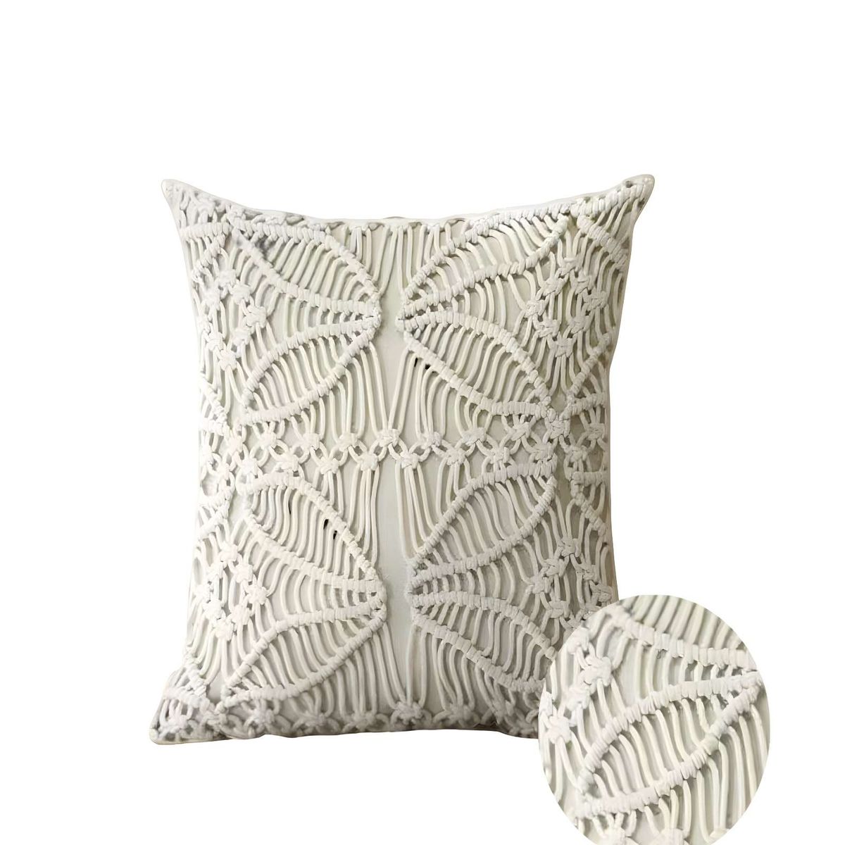 GENERICO - JUEGO DE 2 FUNDAS DE COJIN CON ESTILO BOHEMIO 45X45CM BEIGE 03