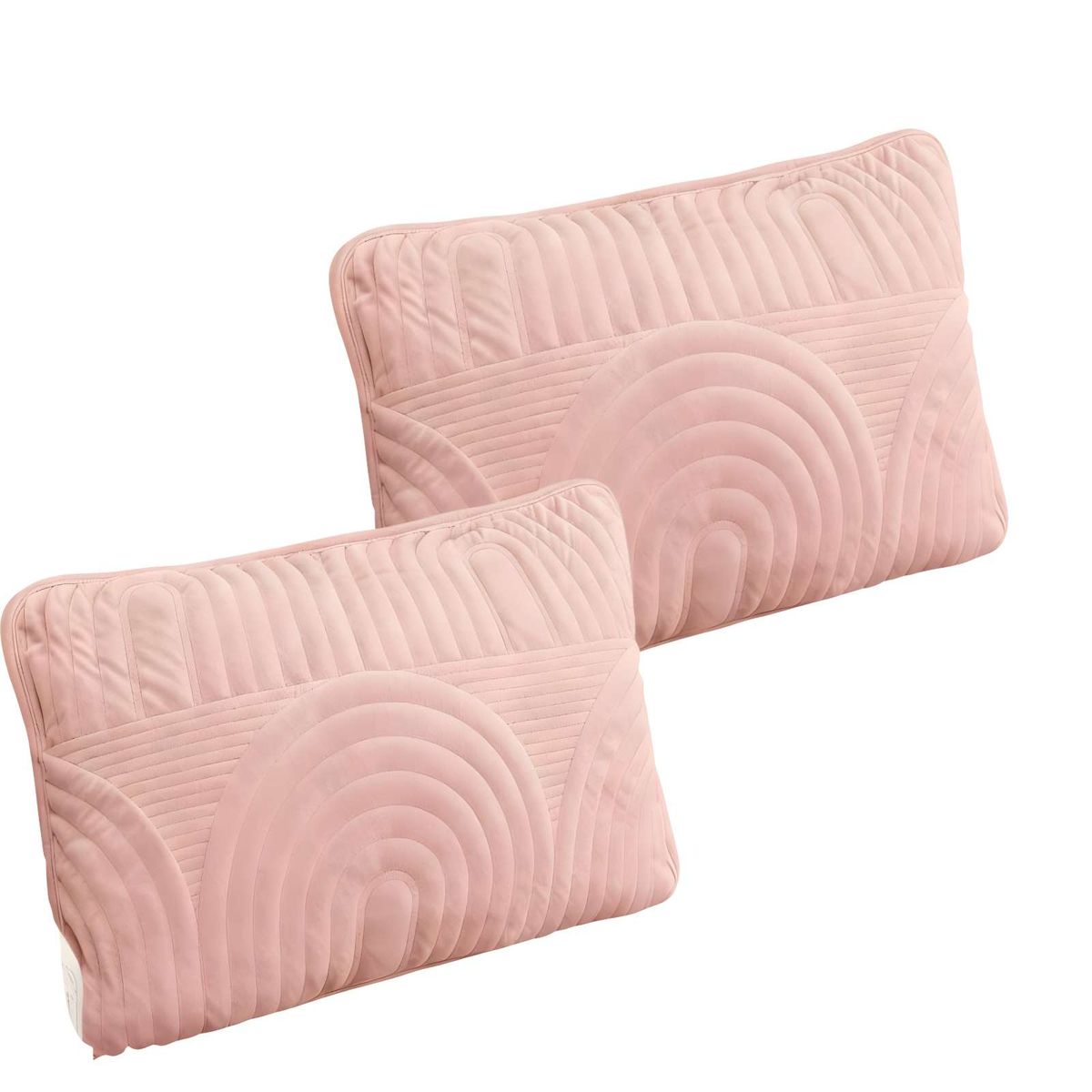 GENERICO - JUEGO DE 2 FUNDAS DE COJIN SERIE ARCO 30X50 CM ROSA