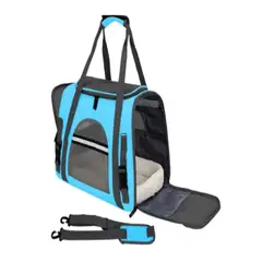 GENERICO - Bolso para Mascota transportador de Perro y Gato Azul