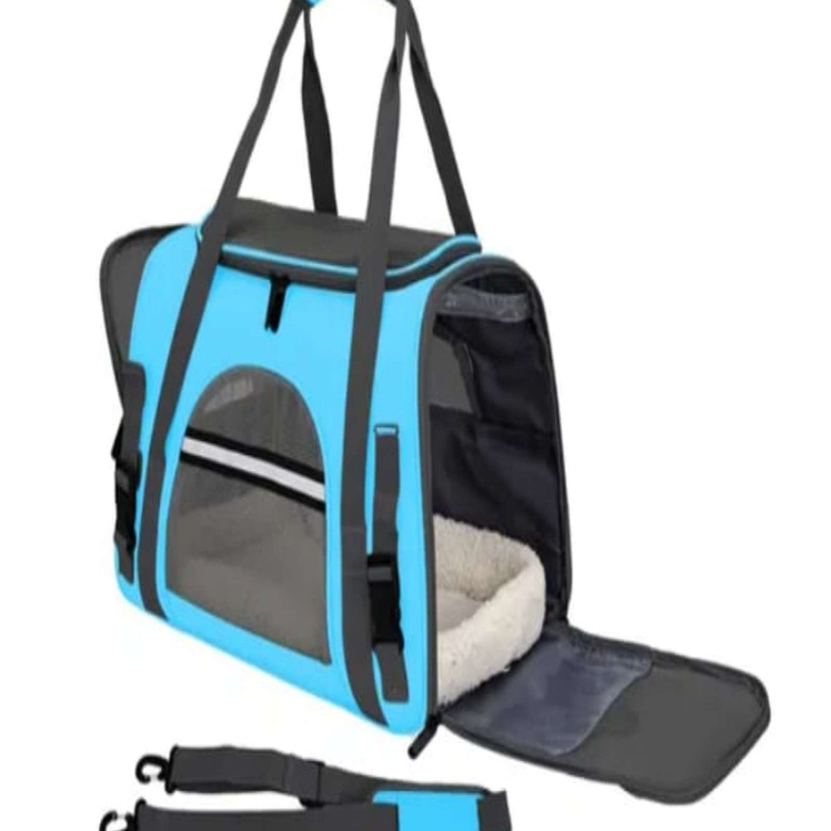 GENERICO - Bolso para Mascota transportador de Perro y Gato Azul