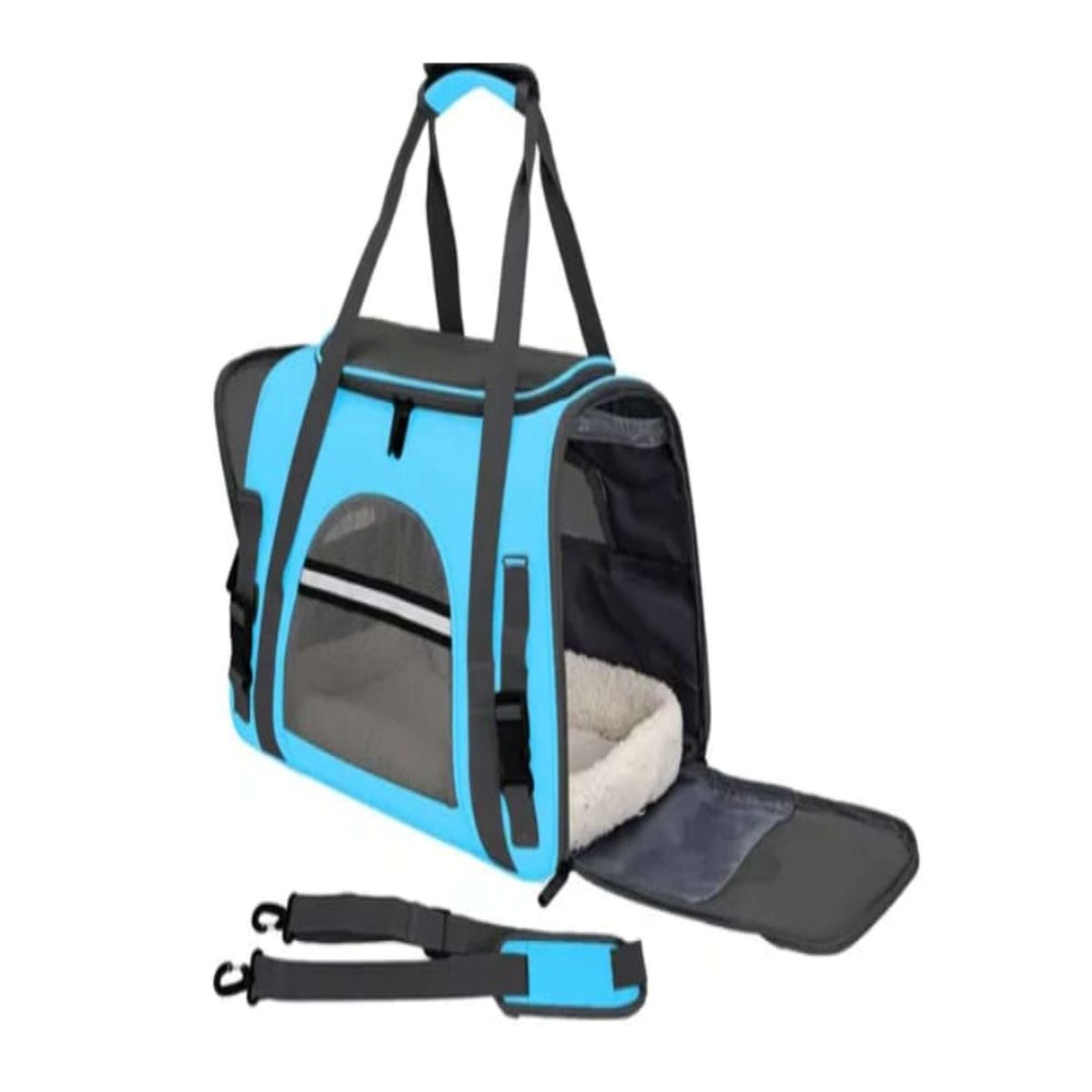 GENERICO - Bolso para Mascota transportador de Perro y Gato Azul