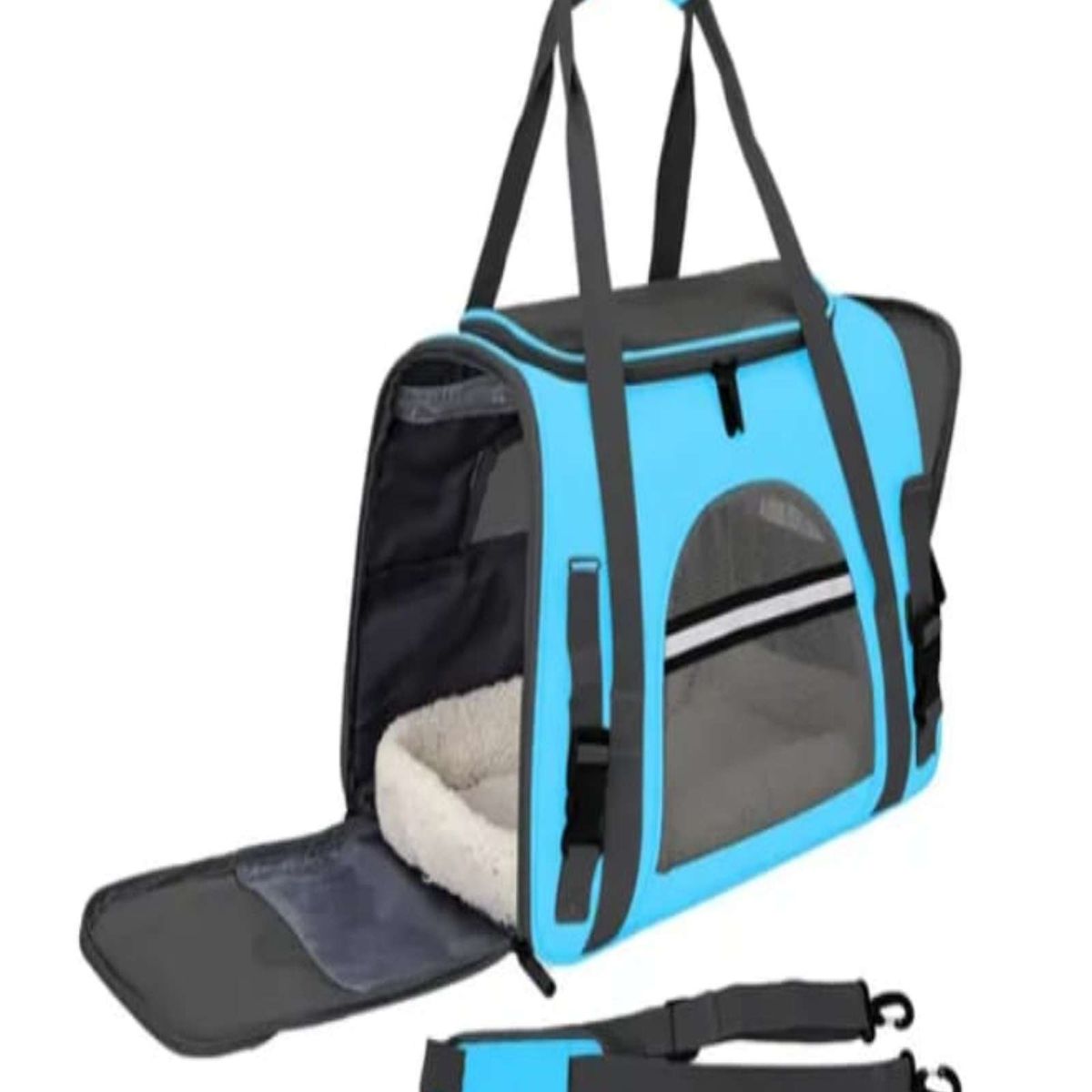 GENERICO - Bolso para Mascota transportador de Perro y Gato Azul