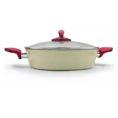 GENERICO - OLLA ARROCERA MARMOLEADA CON ASAS 26CM ARTE ANDINO