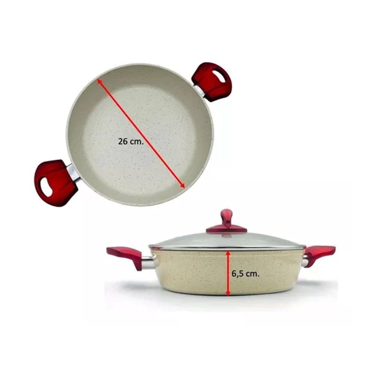 GENERICO - OLLA ARROCERA MARMOLEADA CON ASAS 26CM ARTE ANDINO