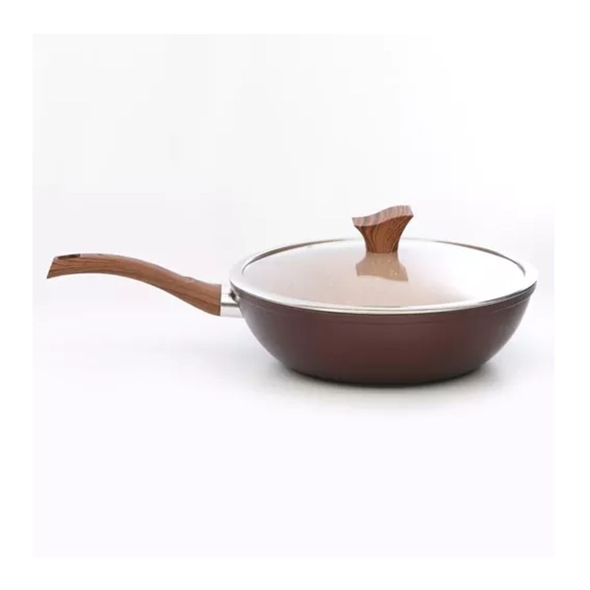 GENERICO - SARTEN WOK CON TAPA OAK STONE 30CM ARTE ANDINO