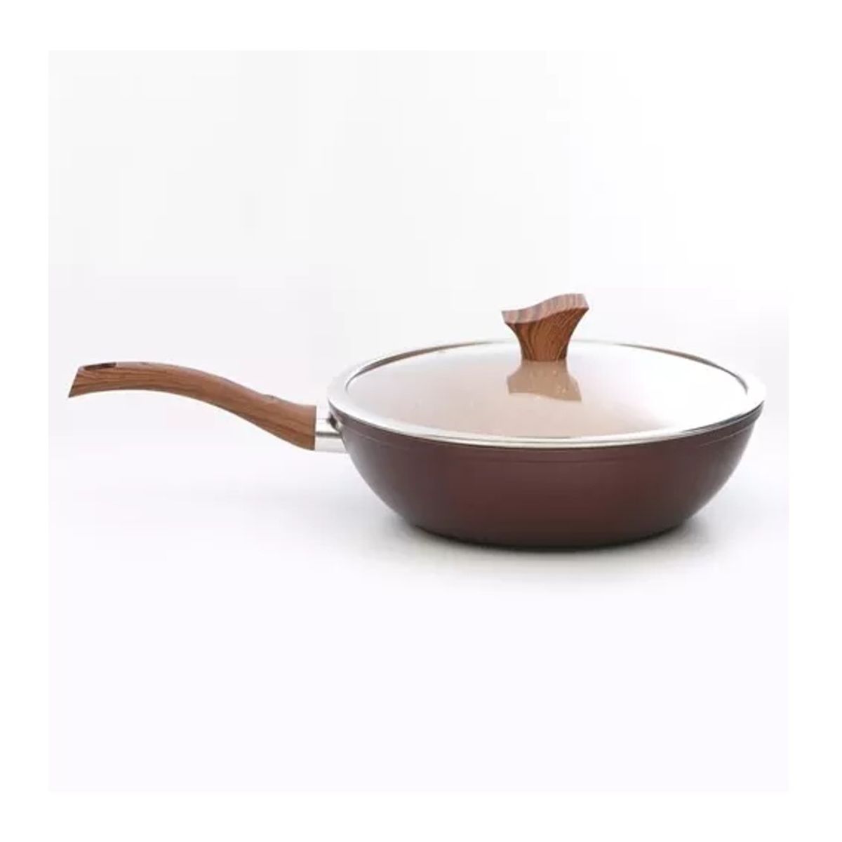 GENERICO - SARTEN WOK CON TAPA OAK STONE 30CM ARTE ANDINO