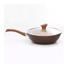 GENERICO - SARTEN WOK CON TAPA OAK STONE 30CM ARTE ANDINO