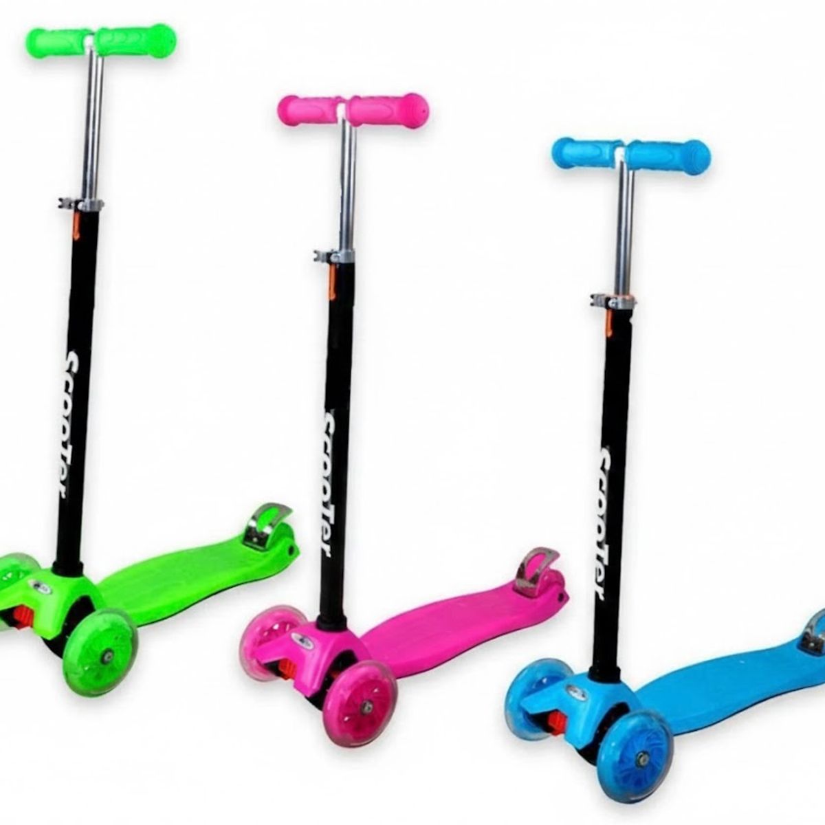 GENERICO - Scooter Monopatín 3 Ruedas Ajustable Luz LED
