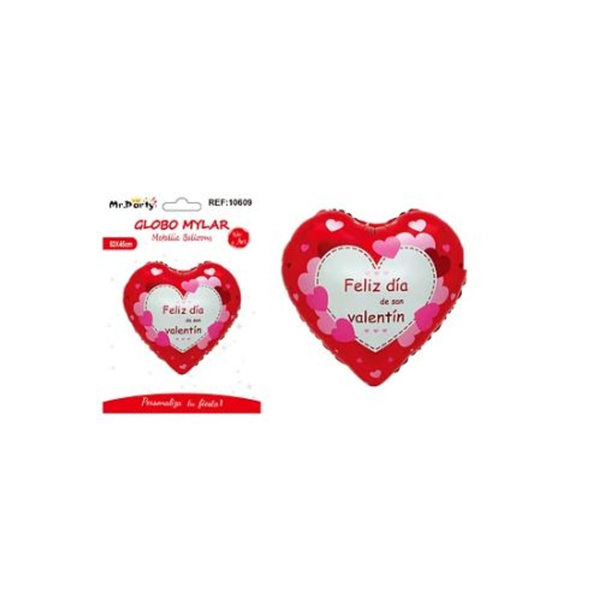 GENERICO - Globo metálico corazón de San Valentín 53x45cm