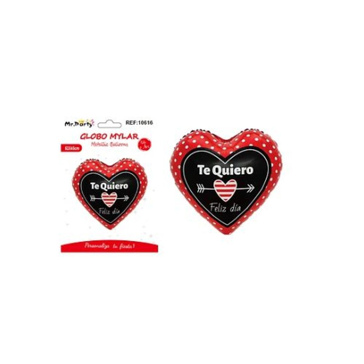 GENERICO - Globo metálico corazón de San Valentín 53x45cm