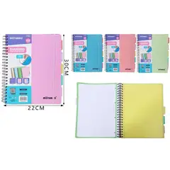 GENERICO - Cuaderno A4 22×30 cm – 140 Hojas Rayado Colores Surtidos