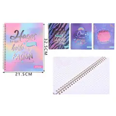 GENERICO - Cuaderno de Matemática 32×21cm – 100 Hojas Cuadriculado Colores Surtidos