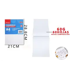 GENERICO - Cuadernillo de Composición 28.8×21 cm – 60 Hojas • Textos y Apuntes
