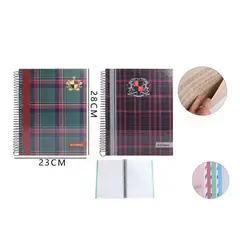 GENERICO - Cuaderno Escocés Cuadriculado – 28×23cm, 150 Hojas Colores Surtidos